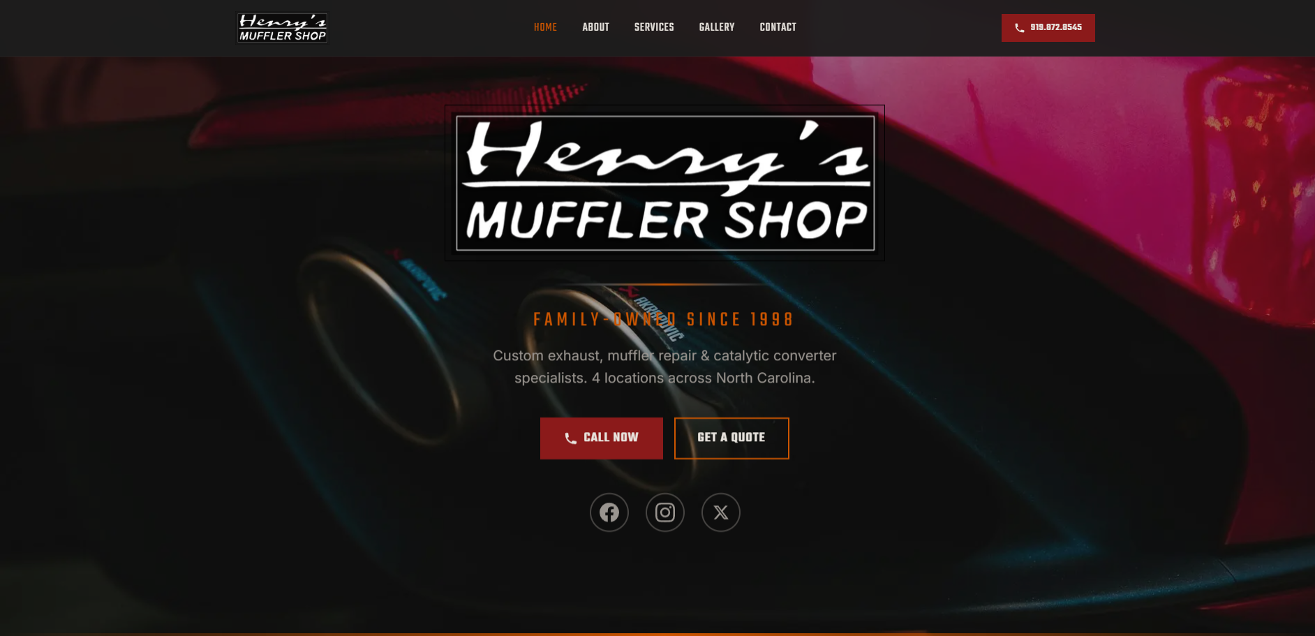Henry's Muffler Shop website by LuminArch