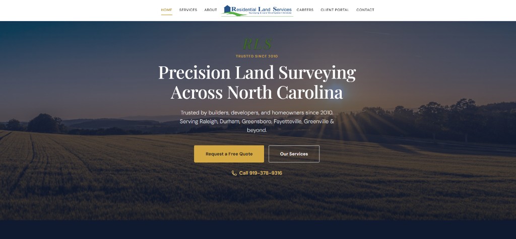 Residential Land Services website by LuminArch